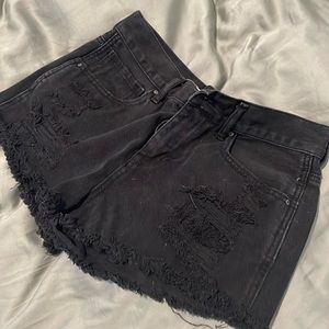 Bullhead Distressed High Rise Denim Shorts